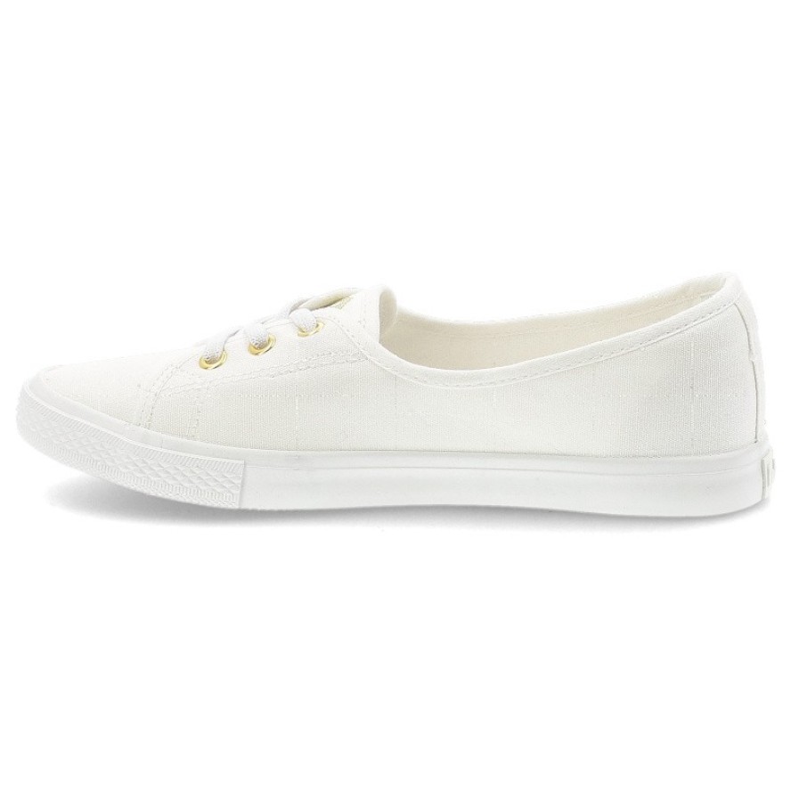 Trampki damskie Lee Cooper, cholewka z materiału tekstylnego elastyczne sznurówki na płaskiej podeszwie, białe, LCW-26-02-4043L SVL-395