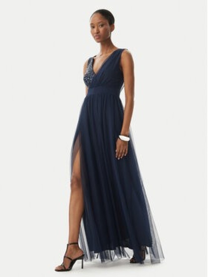 Rinascimento Sukienka wieczorowa CFC0123704003 Granatowy Regular Fit