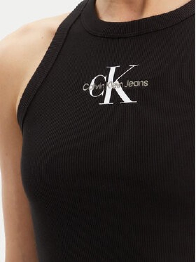 Calvin Klein Jeans Top Monologo J20J225301 Czarny Slim Fit