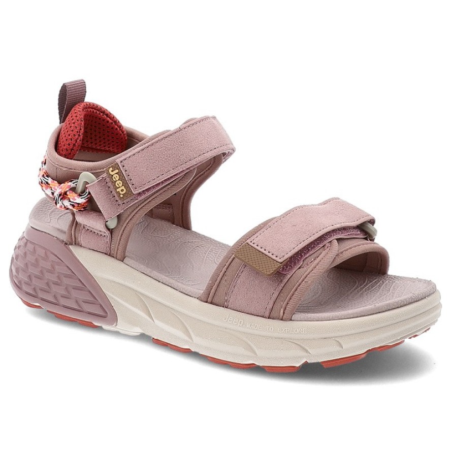 Różowe Sandały Jeep Wygodne Obuwie Damskie