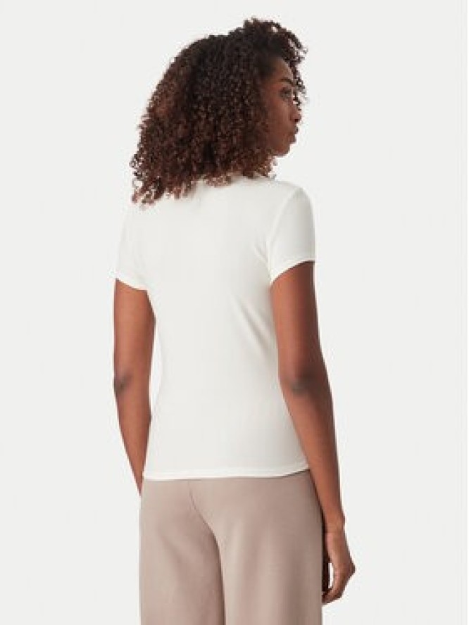Guess T-Shirt V6YI24 K4787 Kremowy Slim Fit