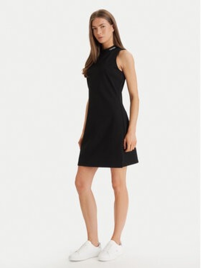 Calvin Klein Jeans Sukienka codzienna Interlock Mock LV047F260G Czarny Slim Fit