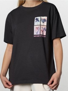 Bawełniana koszulka z nadrukiem - szary