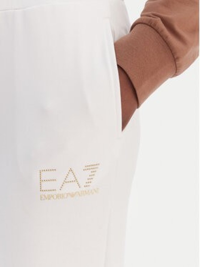 EA7 Emporio Armani Spodnie dresowe 8NTP66 TJ9RZ U0002 Biały Regular Fit
