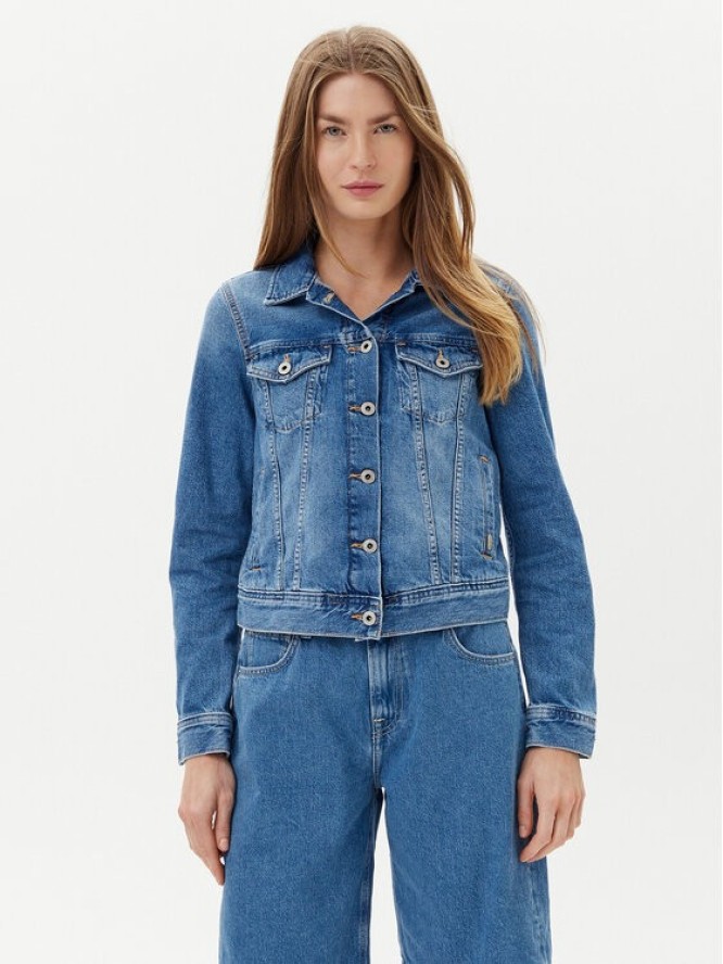 Pepe Jeans Kurtka jeansowa PL402430 Niebieski Slim Fit