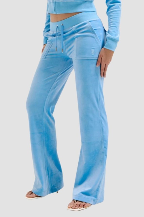 JUICY COUTURE Błękitne damskie spodnie dresowe Del Ray Pocketed Pant, Rozmiar XS