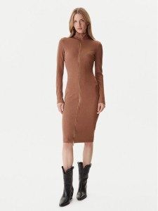 Just Cavalli Sukienka codzienna 79PAO905 J0251 Brązowy Slim Fit