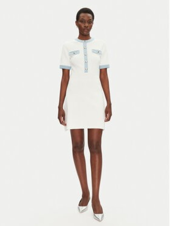 Morgan Sukienka dzianinowa 251-RMROME M Biały Regular Fit