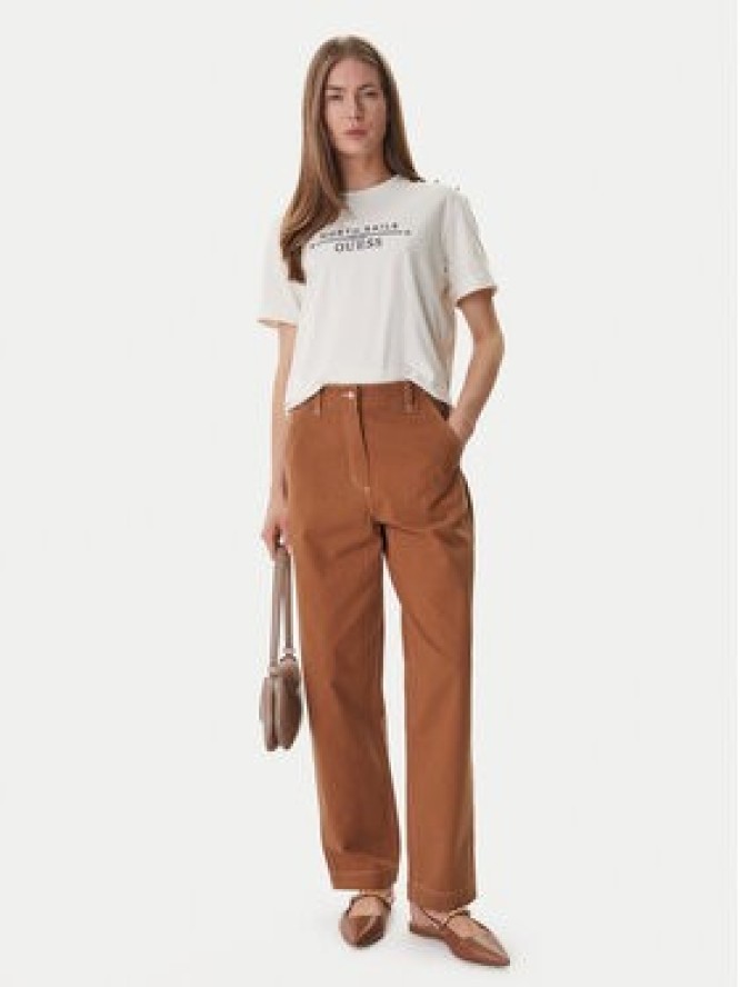 Guess T-Shirt GUESS x NORTH SAILS W6GI03 K2657 Écru Relaxed Fit