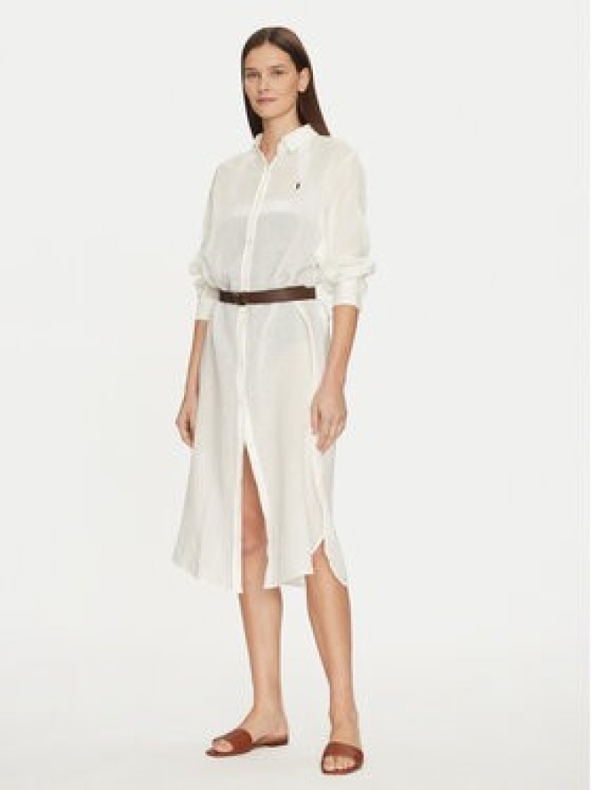 Polo Ralph Lauren Sukienka koszulowa 21564379 Écru Regular Fit