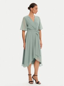 Swing Sukienka koktajlowa 5AI10200 Zielony Regular Fit