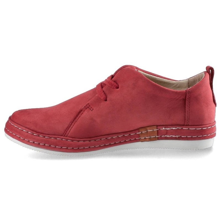 Czerwone Półbuty Nagaba Damskie Wygodne Obuwie