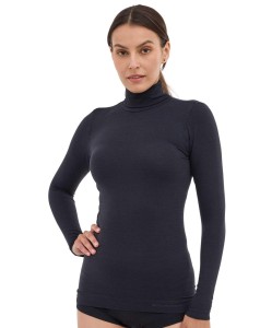 Koszulka damska golf z wełną Brubeck COMFORT MERINO