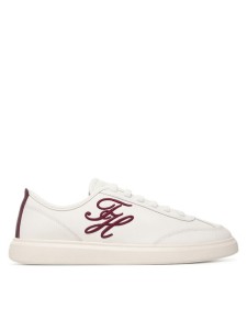 Tommy Hilfiger Sneakersy Th Icon Court Script Premium FW0FW09604 Kremowy