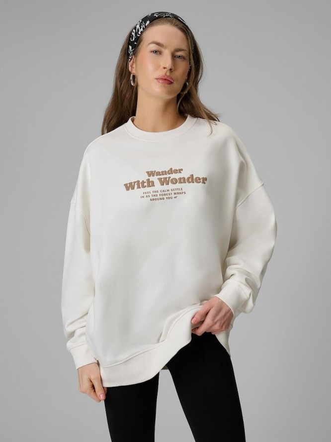 Bluza dresowa oversize bez kaptura damska 4F 4FRSS26TSWSF2993
