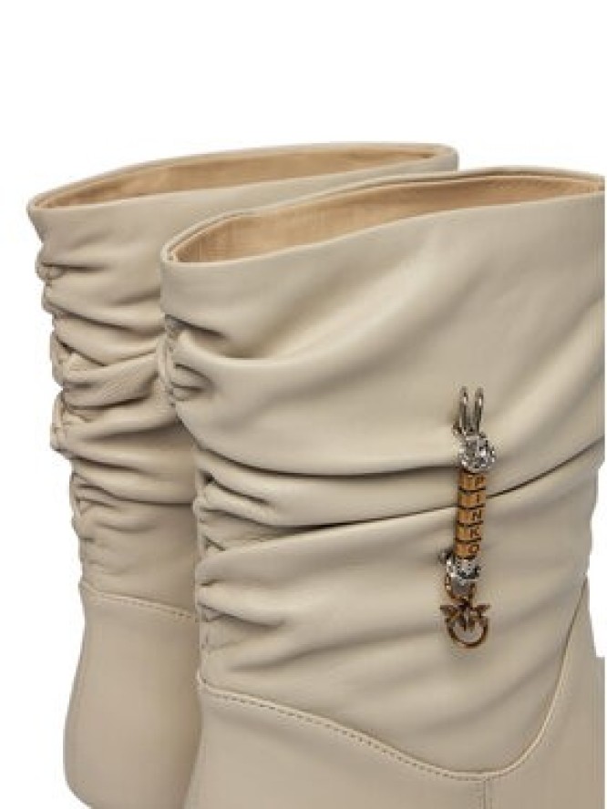 PINKO Botki Gloria 28 SD0629P003 Kremowy