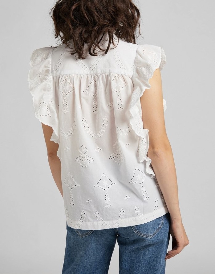 LEE FEMININE WOVEN TOP DAMSKA BLUZKA ECRU L49YZKNQ 112111153