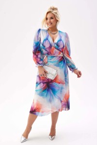 Elegancka szyfonowa sukienka Aquarella - lekkość, elegancja i artystyczny styl PLUS SIZE XXL