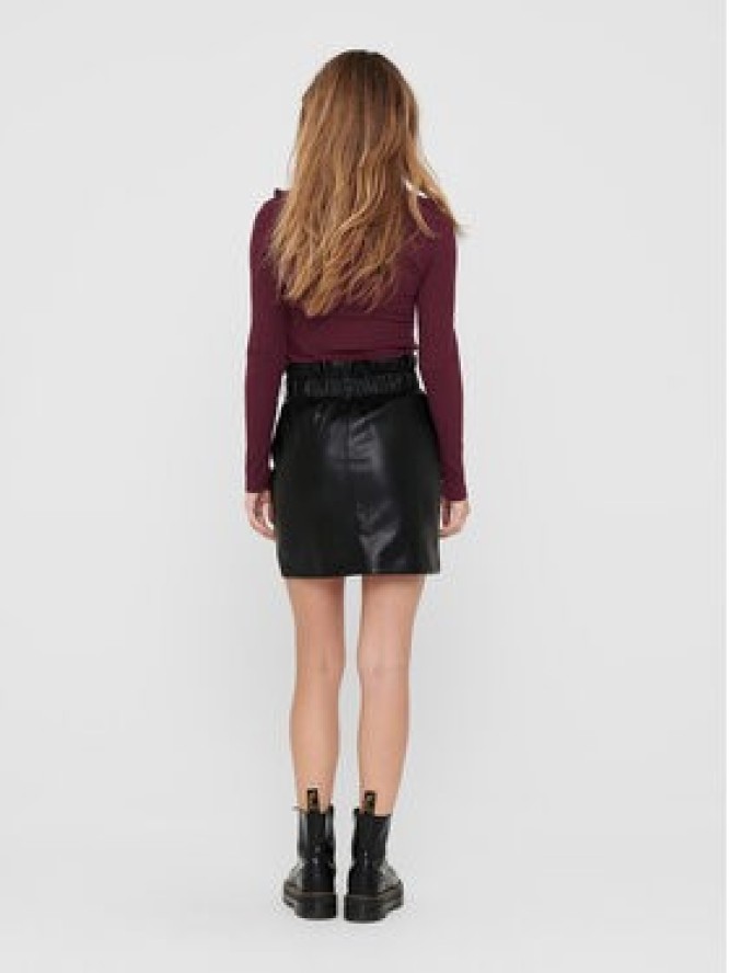 ONLY Spódnica z imitacji skóry 15206801 Czarny Regular Fit