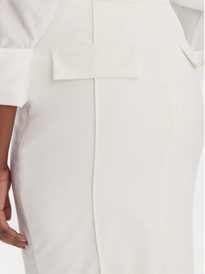 Elisabetta Franchi Spódnica ołówkowa GO-159-61E2-V360 Écru Regular Fit