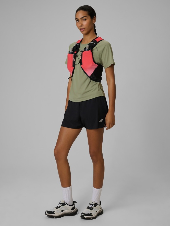 4F Koszulka do biegania szybkoschnąca damska - khaki XS