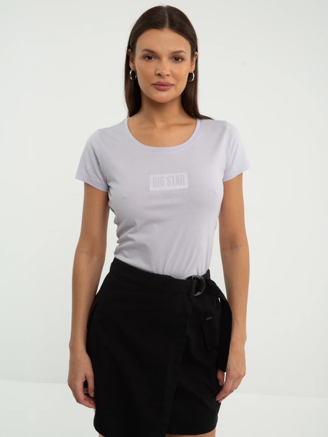 Koszulka damska z logo BIG STAR na piersi fioletowa Avalyntia 500