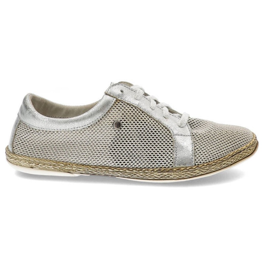 Srebrne Espadryle Lemar Wygodne Buty Damskie