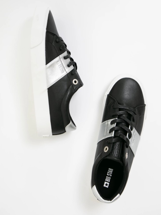 Sneakersy damskie w typie smart casual czarne JJ274360 906