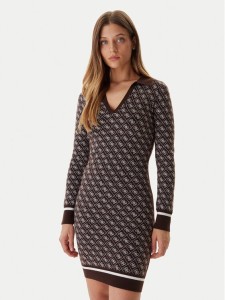 Guess Sukienka dzianinowa W5BK25 Z3JD2 Brązowy Slim Fit