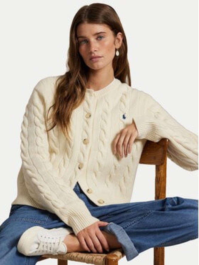 Polo Ralph Lauren Kardigan 211972104002 Biały Slim Fit