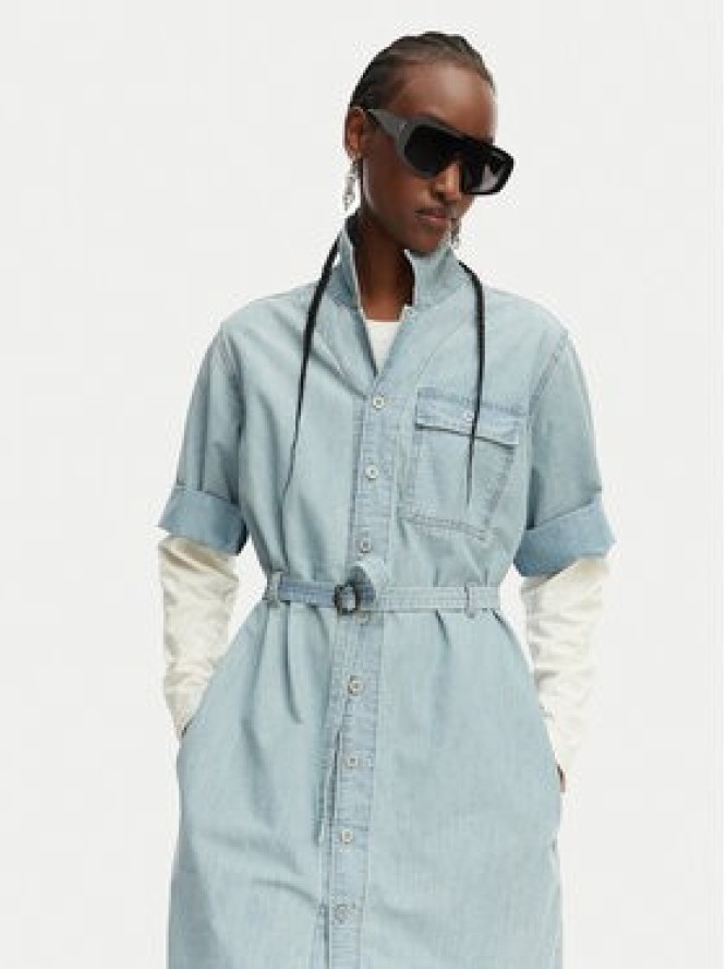 G-Star Raw Sukienka jeansowa D28853-E356 Niebieski jasny Regular Fit