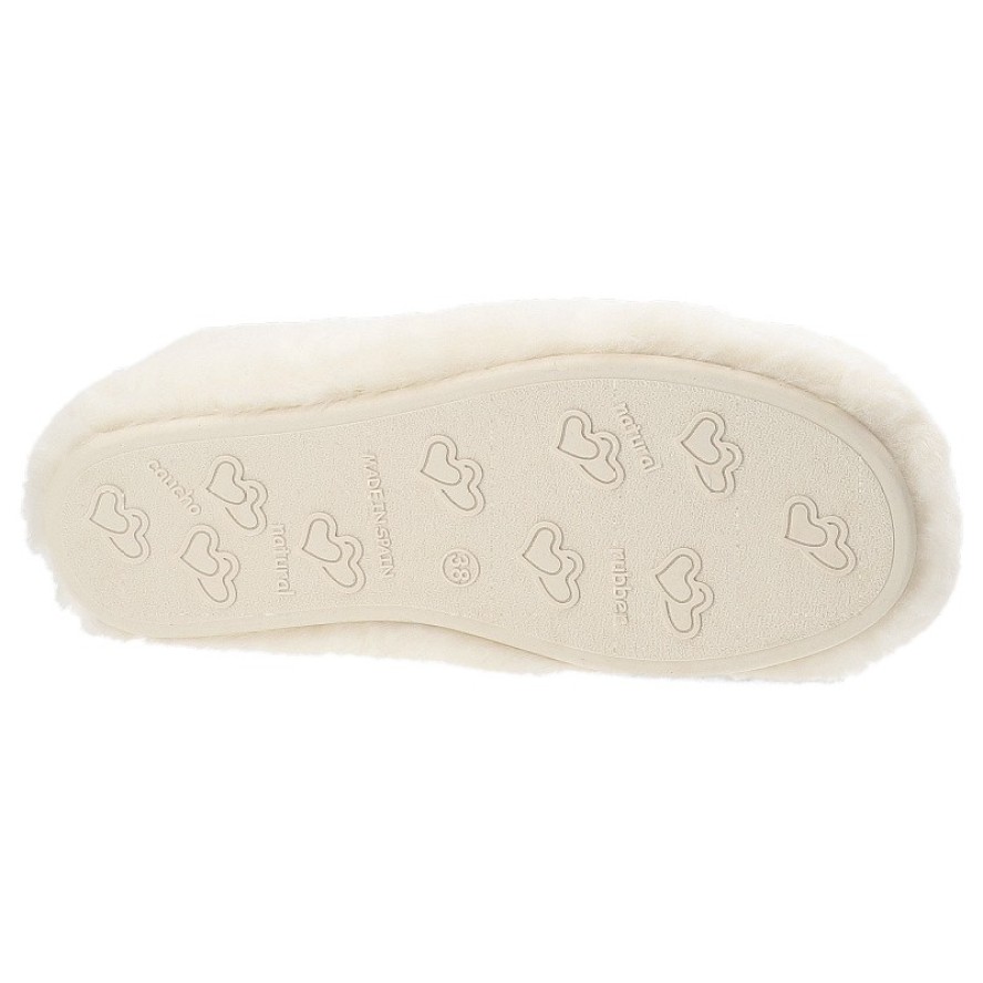 Białe Damskie Kapcie z Futerkiem Macarena