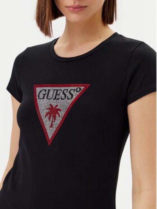 Guess T-Shirt E5GI08 J1314 Czarny Slim Fit