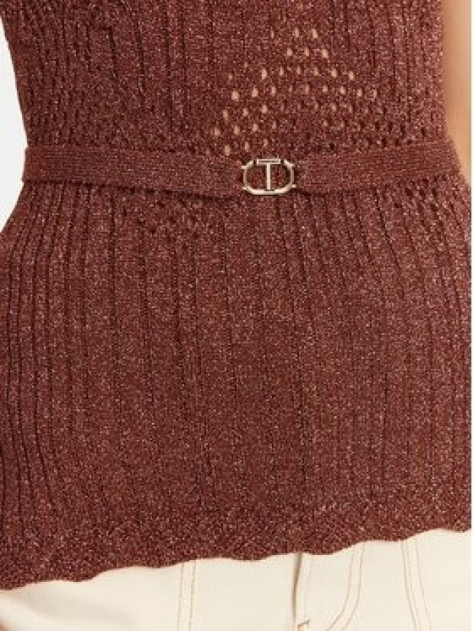 TWINSET Top 251TT3195 Brązowy Slim Fit