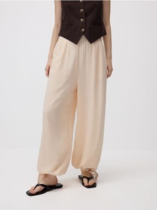 Spodnie jogger z wiązaniem - brzoskwiniowy