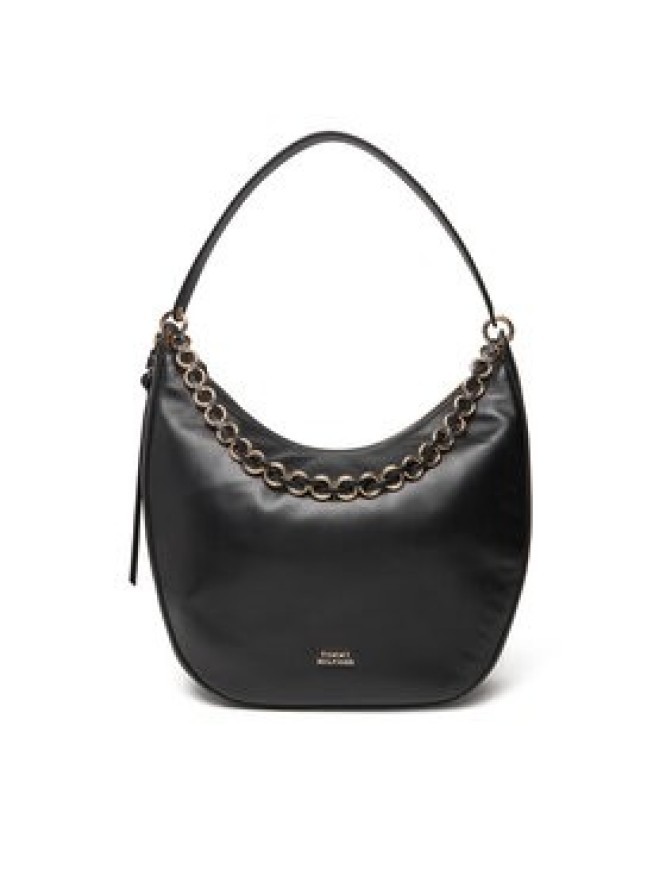 Tommy Hilfiger Torebka Moon Leather Hobo AW0AW17468 Czarny