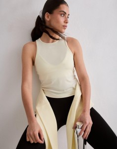 Damski top treningowy ultramiękki, szybkoschnący Soft Basic żółty