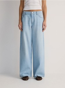 Jeansy wide leg baggy - niebieski