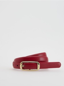Wąski pasek z klamrą - czerwony