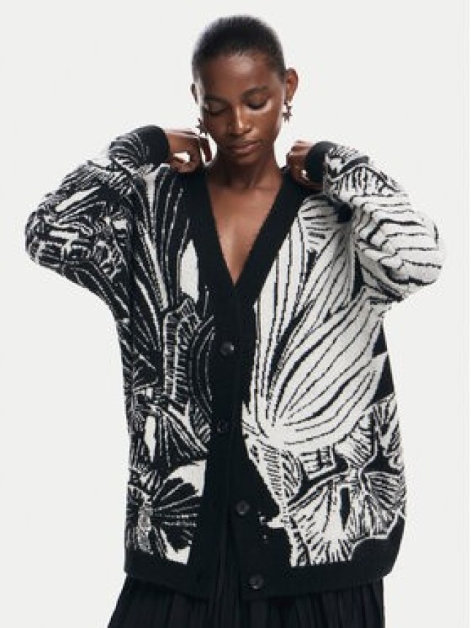 Desigual Kardigan Halifax 24WWJF26 Czarny Regular Fit