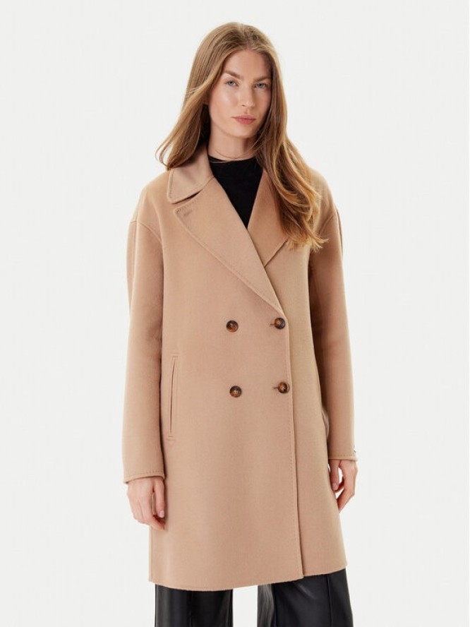 Marella Płaszcz wełniany Good 2523016031 Beżowy Regular Fit
