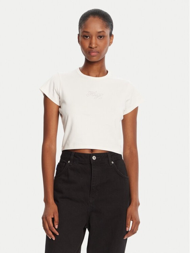 HUGO T-Shirt Rhinestone 50551404 Écru Slim Fit