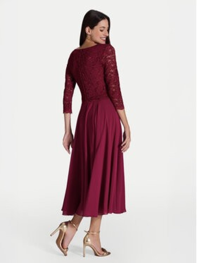 Swing Sukienka koktajlowa 5AI08900 Bordowy Regular Fit