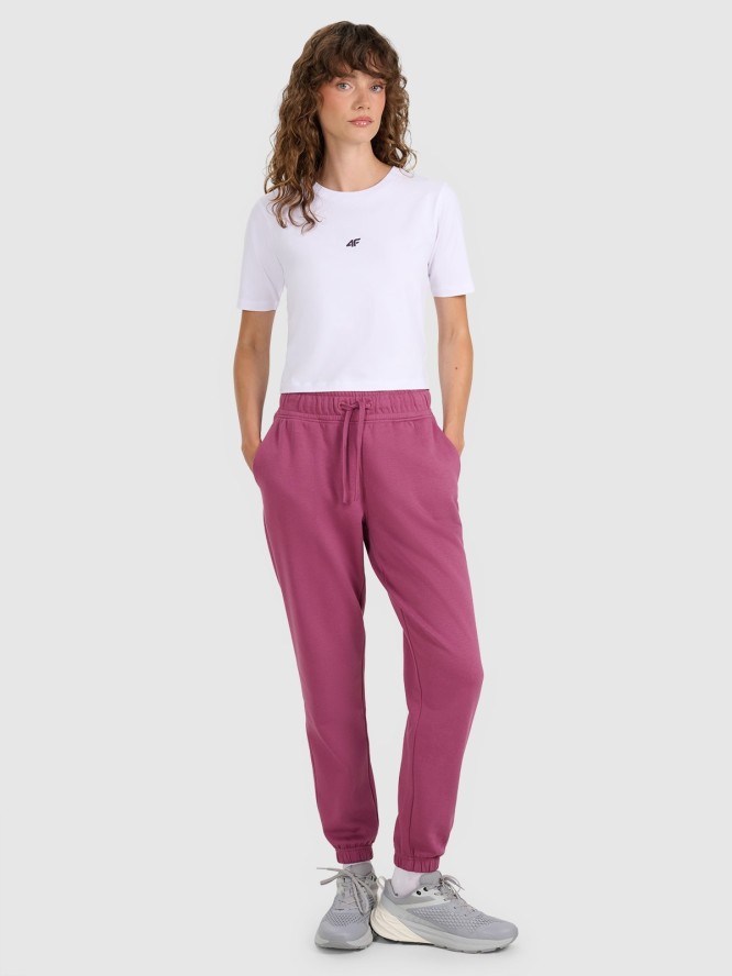 4F Crop-top slim gładki damski - biały L