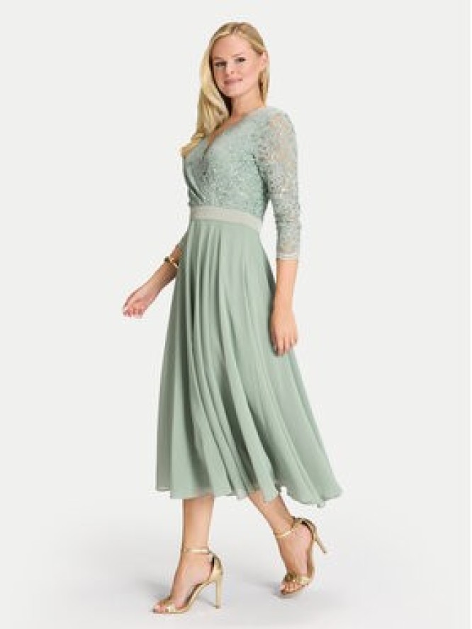 Swing Sukienka koktajlowa 5AE29100 Zielony Regular Fit
