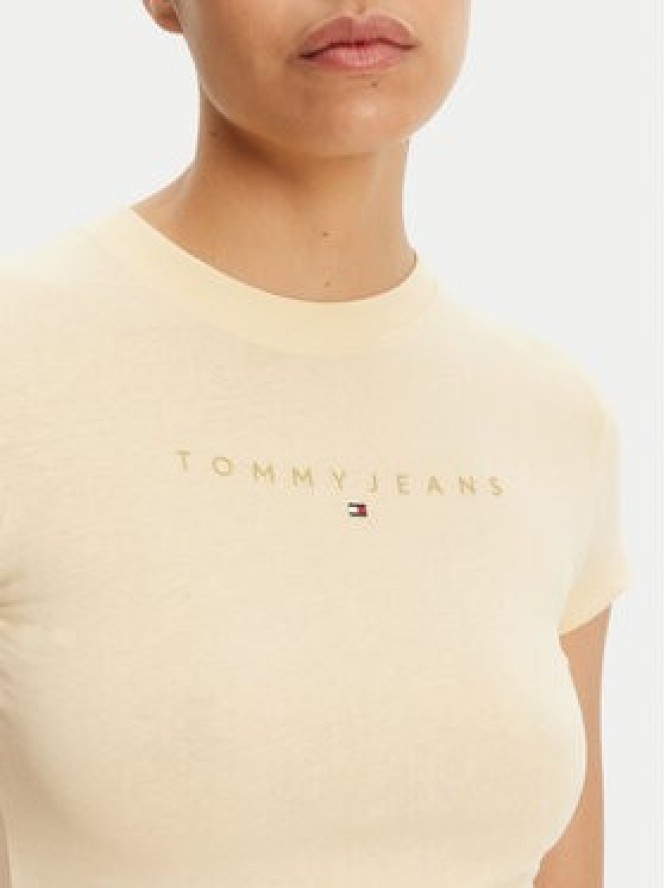 Tommy Jeans T-Shirt Tonal Linear DW0DW20315 Żółty Slim Fit