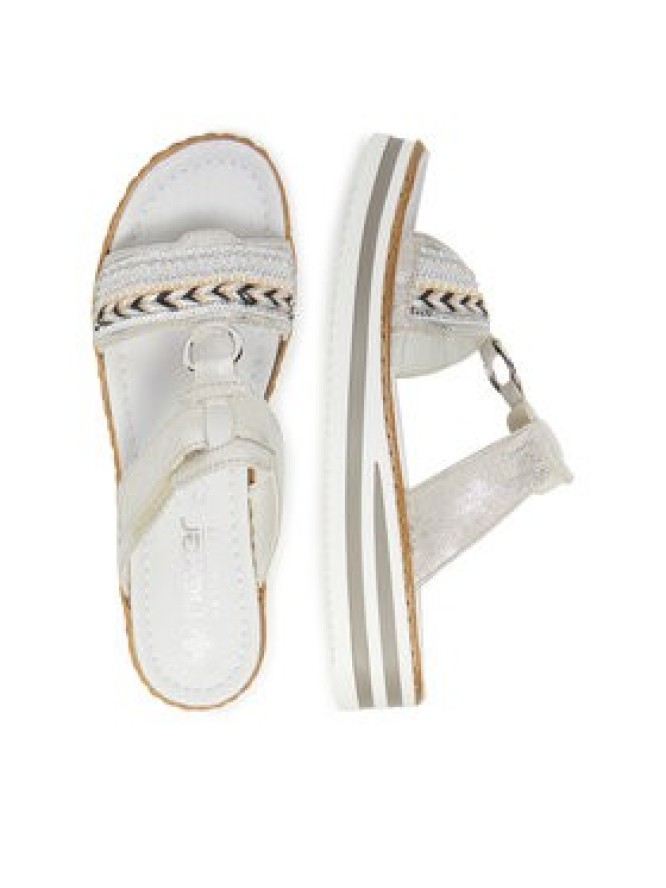 Rieker Klapki V02M6-40 Srebrny