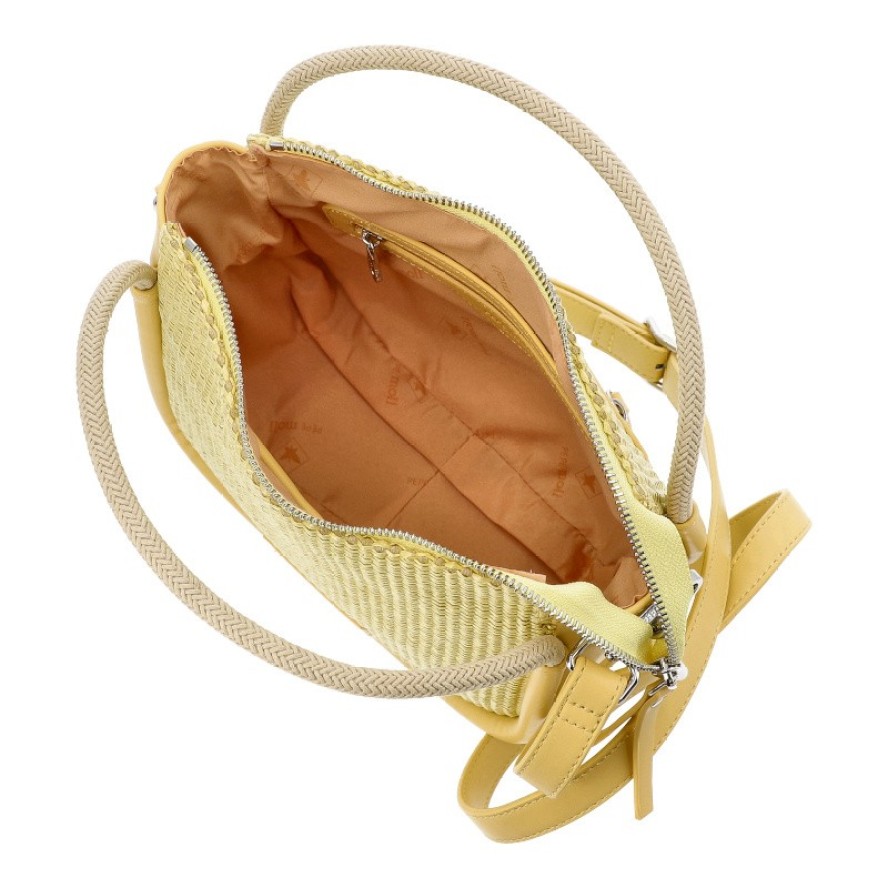 Żółta Torebka Pepe Moll Stylowy Kuferek Damski