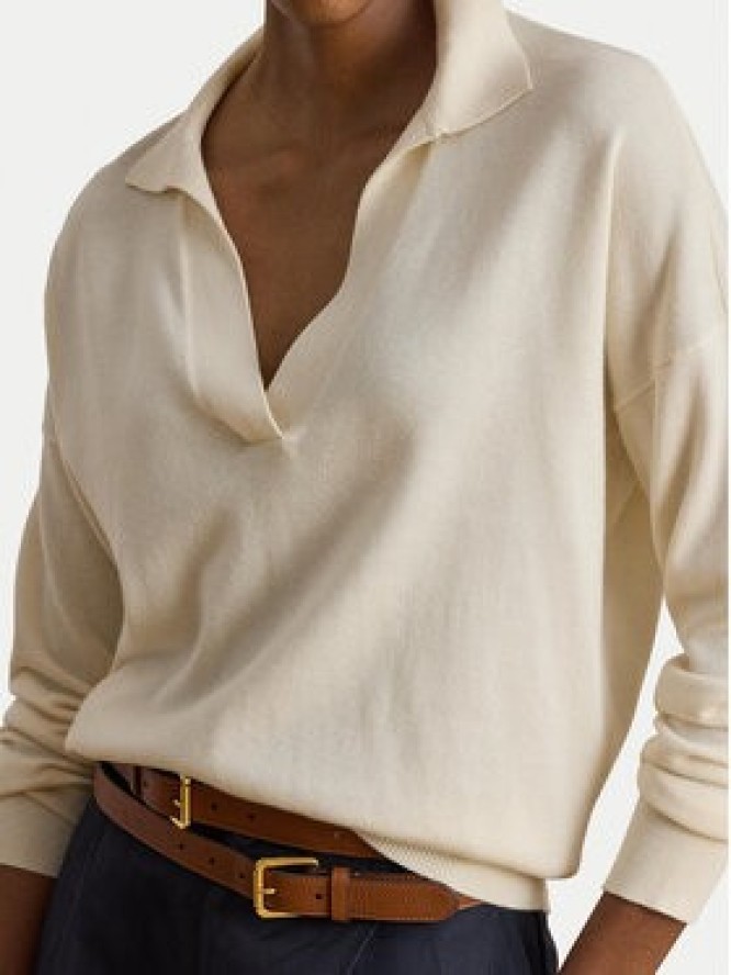 LAUREN RALPH LAUREN Sweter 200P14056001 Kremowy Regular Fit