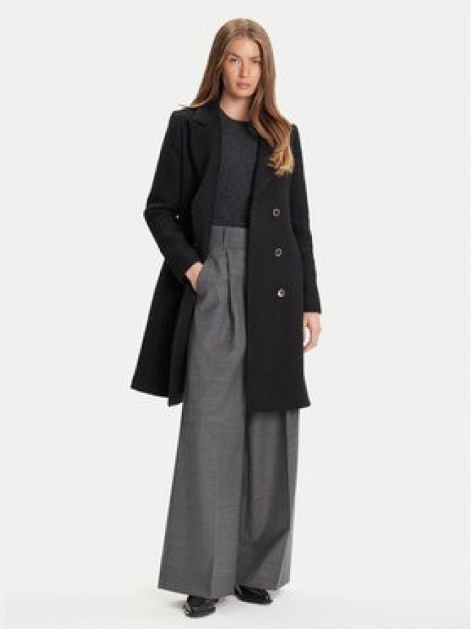 Rinascimento Płaszcz wełniany CFC0126118003 Czarny Regular Fit